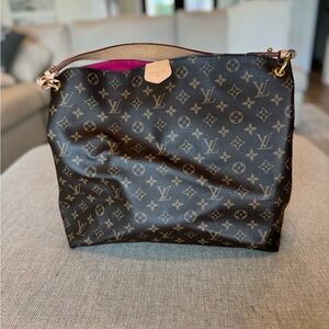 Authentic Louis Vuitton Graceful MM - Classic LV Print with Pink Interior